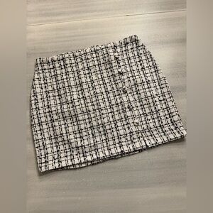 Gilli Black and White Tweed Mini Skirt